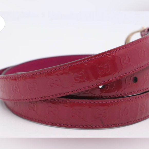pink gucci gg patent leather belt size 90 - Picture 5 of 6